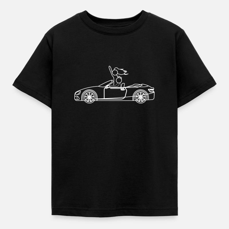 Cabriolet Fahrer cooler Autofahrer Geschenkidee - Kinder T-Shirt - Schwarz