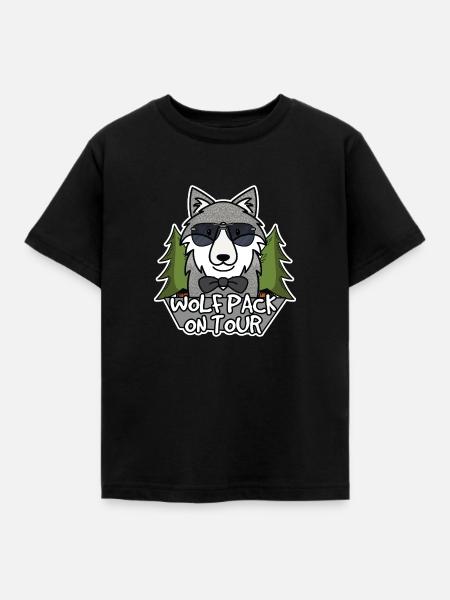 Wolfpack on tour - Kinder T-Shirt - Schwarz
