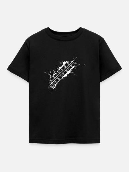 Reifenspur - Kinder T-Shirt - Schwarz