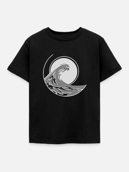 Welle - Kinder T-Shirt - Schwarz