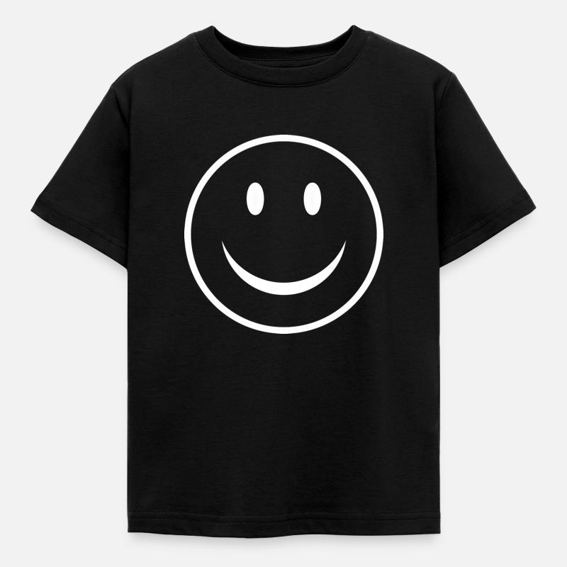 Smiley - Kinder T-Shirt - Schwarz