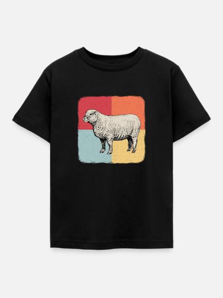Schafbock Schaf Lamm Cooles Geschenk - Kinder T-Shirt - Schwarz