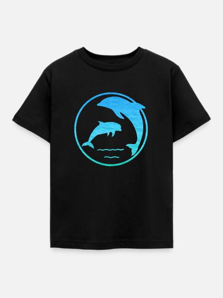 Delfine - Kinder T-Shirt - Schwarz