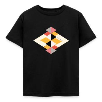 Geometric shapes nerd - Kids' T-Shirt - black - Front - AI Model Kid Female (0cm)