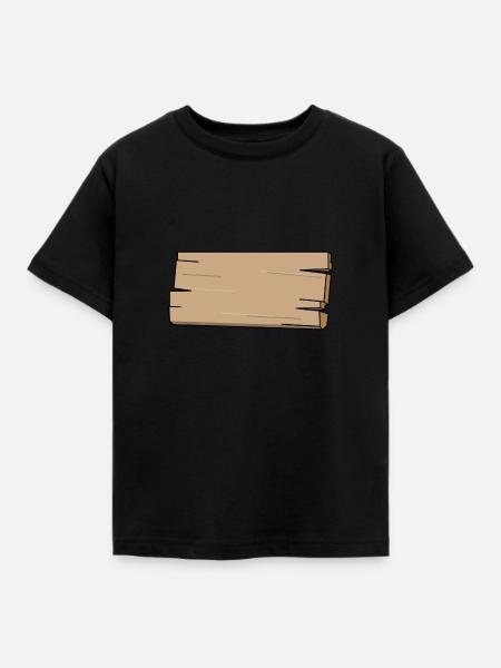 Brett Planke Holz Schild - Kinder T-Shirt - Schwarz