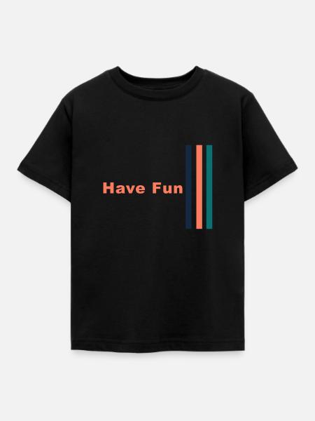 Have Fun Stripes Design - Kinder T-Shirt - Schwarz