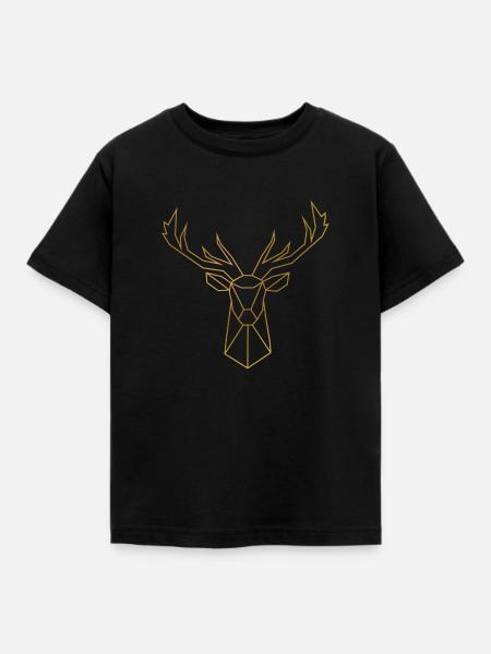 Cerf géométrique - T-shirt Enfant - noir