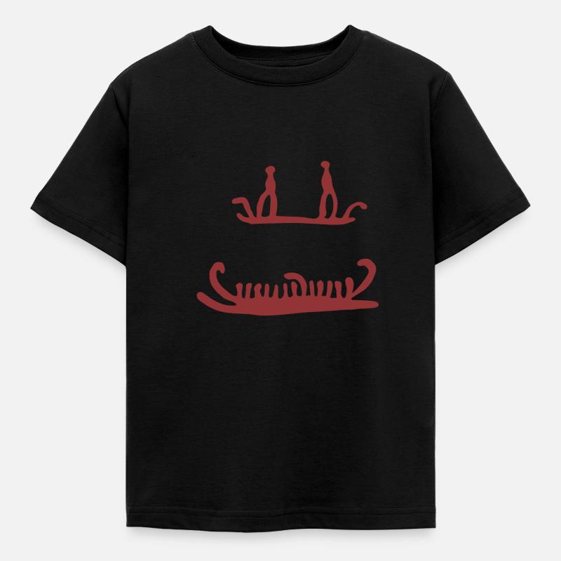 Petroglyphe Tanumshede - Kinder T-Shirt - Schwarz