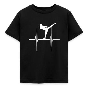 Karate Girl Heartbeat Sidekick - Kinder T-Shirt - Schwarz - Vorne - AI Model Kid Female (0cm)