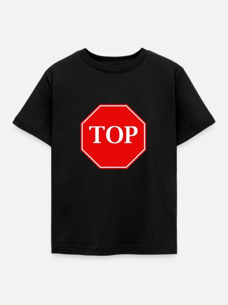 top Schild - Kinder T-Shirt - Schwarz
