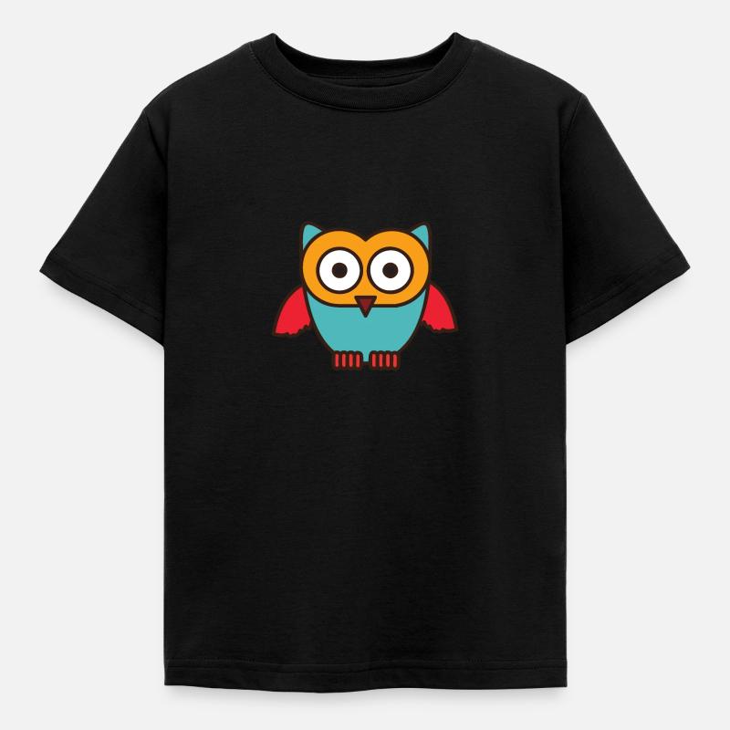 Eulen Design - Niedliche Eule - Kinder T-Shirt - Schwarz