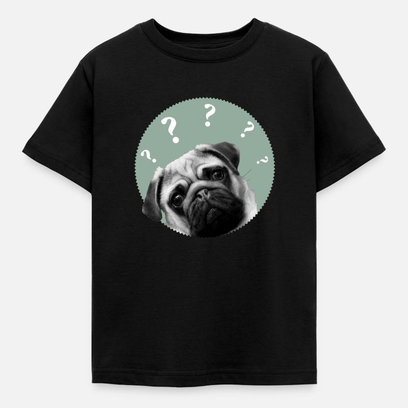 Mops - Kinder T-Shirt - Schwarz