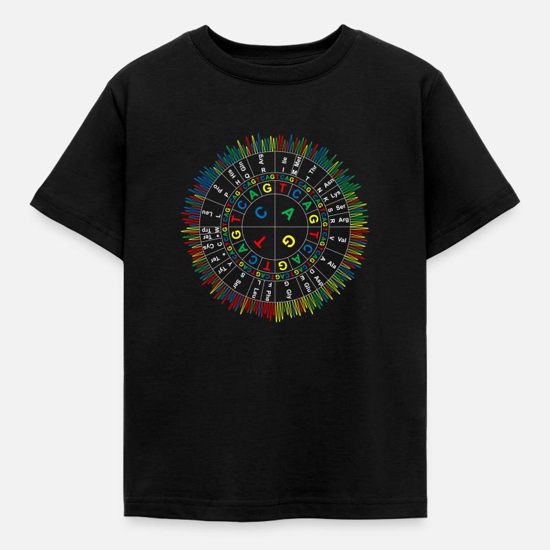 Sanger Codon Circle (dark background) - Kids' T-Shirt - black
