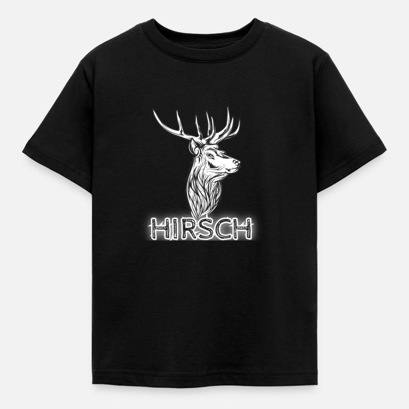 Hirsch - Kinder T-Shirt - Schwarz