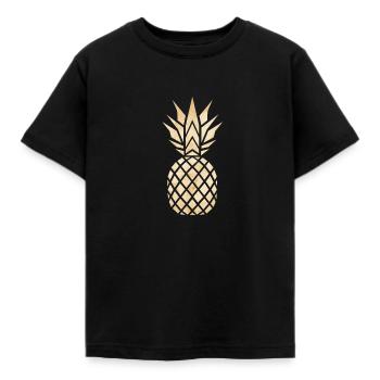 Ananas Golden Marmor - Kinder T-Shirt - Schwarz - Vorne - AI Model Kid Female (0cm)