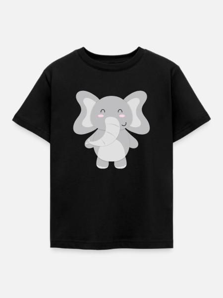 Elefant - zum selbst gestalten - Kinder T-Shirt - Schwarz