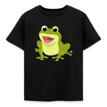 liten groda groda groda groda grodor - T-shirt barn - svart - Fram - AI Model Kid Female (0cm)