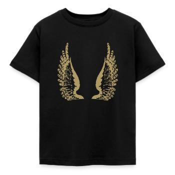 Flügel · Wings · Symbole · Formen · Engel - Kinder T-Shirt - Schwarz - Vorne - AI Model Kid Female (0cm)