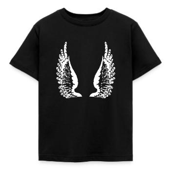 Flügel · Wings · Symbole · Formen · Engel - Kinder T-Shirt - Schwarz - Vorne - AI Model Kid Female (0cm)