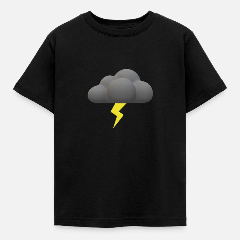 Cloud cloud black mario lightning thunder - Kids' T-Shirt - black