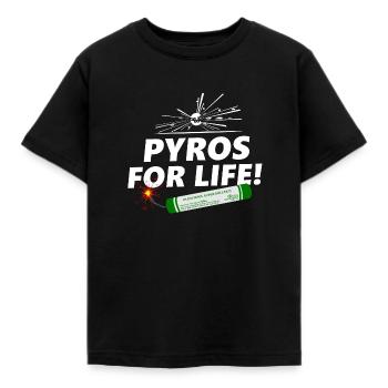 Pyros for Life fireworks - Kids' T-Shirt - black - Front - AI Model Kid Female (0cm)