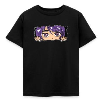 Anime Augen Japanisch Otaku Cosplay Manga Japanese - Kinder T-Shirt - Schwarz - Vorne - AI Model Kid Female (0cm)