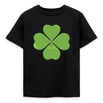 Lucky clover - Kids' T-Shirt - black - Front - AI Model Kid Female (0cm)