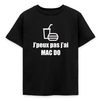 J'peux pas j'ai MAC-DO - T-shirt Enfant - noir - Devant - AI Model Kid Female (0cm)