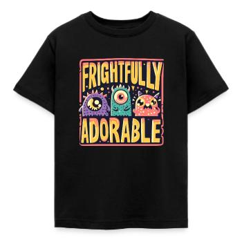 FRIGHTFULLY ADORABLE - Kids' T-Shirt - black - Front - AI Model Kid Female (0cm)