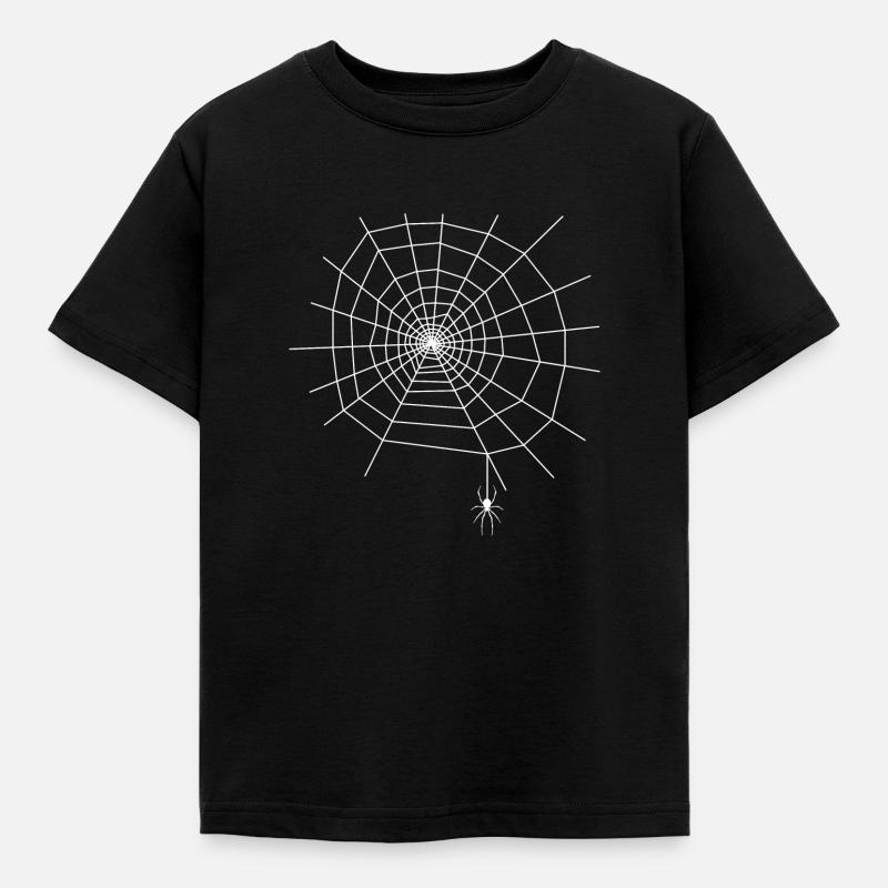 Edderkop Web edderkop - Børne-T-shirt - sort