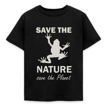 save the nature save the planet naturschutz - T-shirt Enfant - noir - Devant - AI Model Kid Female (0cm)