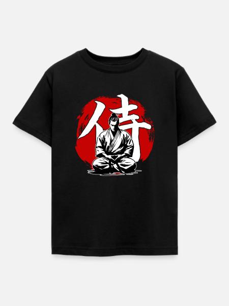 Samurai Ronin Karate Kimono Kampfkunst - Kinder T-Shirt - Schwarz