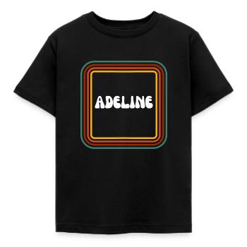 prénom vintage Adeline - T-shirt Enfant - noir - Devant - AI Model Kid Female (0cm)