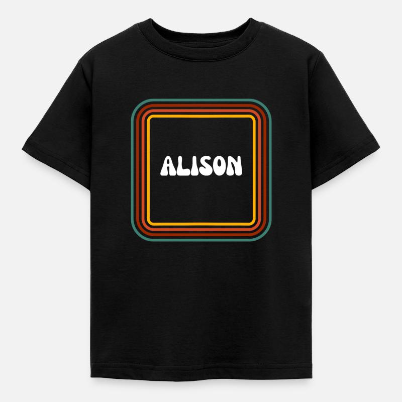 Retro-Name Alison - Kinder T-Shirt - Schwarz