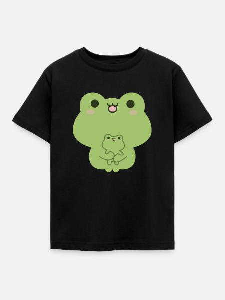 Frosch-Liebe - Kinder T-Shirt - Schwarz