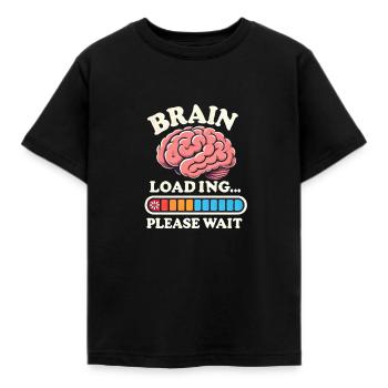 Brain Loading... Please Wait! - Kinder T-Shirt - Schwarz - Vorne - AI Model Kid Female (0cm)