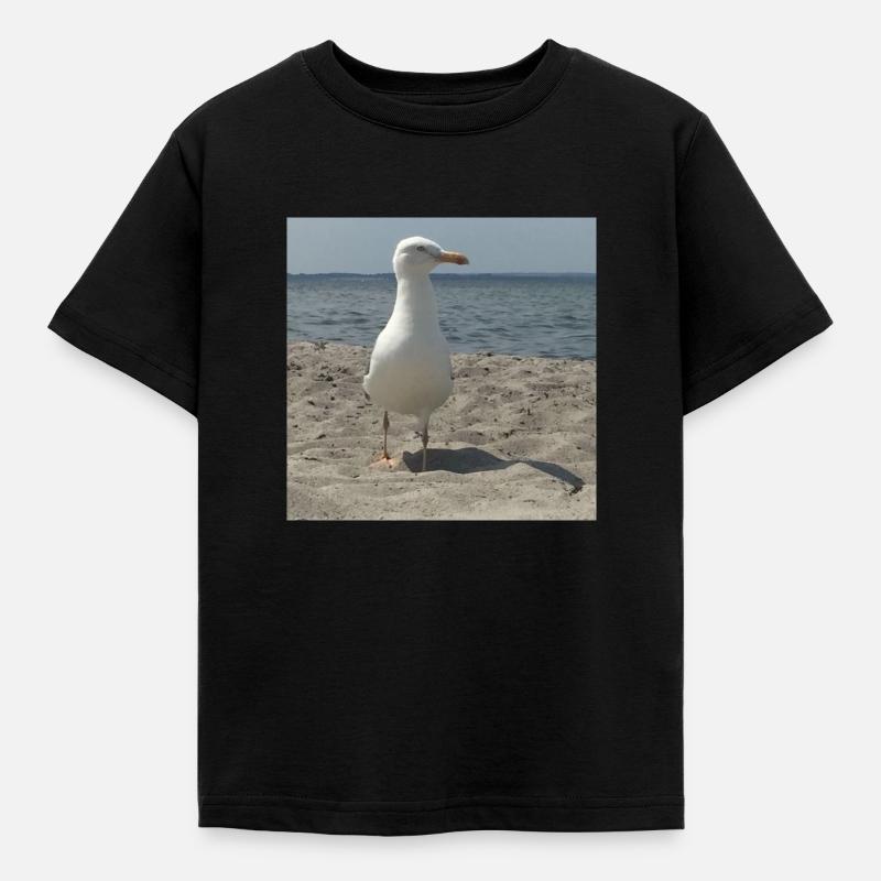 Möwe - Kinder T-Shirt - Schwarz