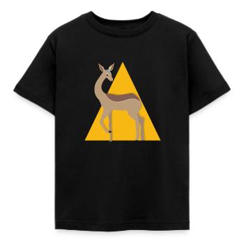 Roe deer with horn unicorn - Kids' T-Shirt - black - Front - AI Model Kid Female (0cm)