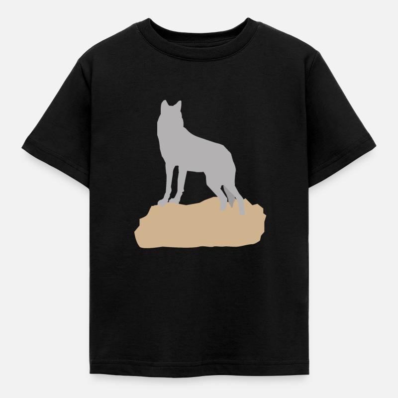 Graphic Wolf Design - J'aime les loups - T-shirt Enfant - noir