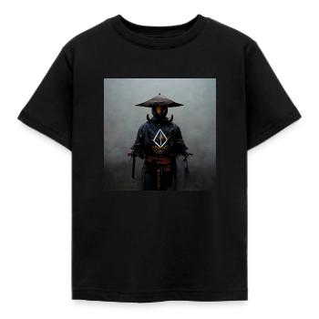 Omega Samurai - Kinder T-Shirt - Schwarz - Vorne - AI Model Kid Female (0cm)