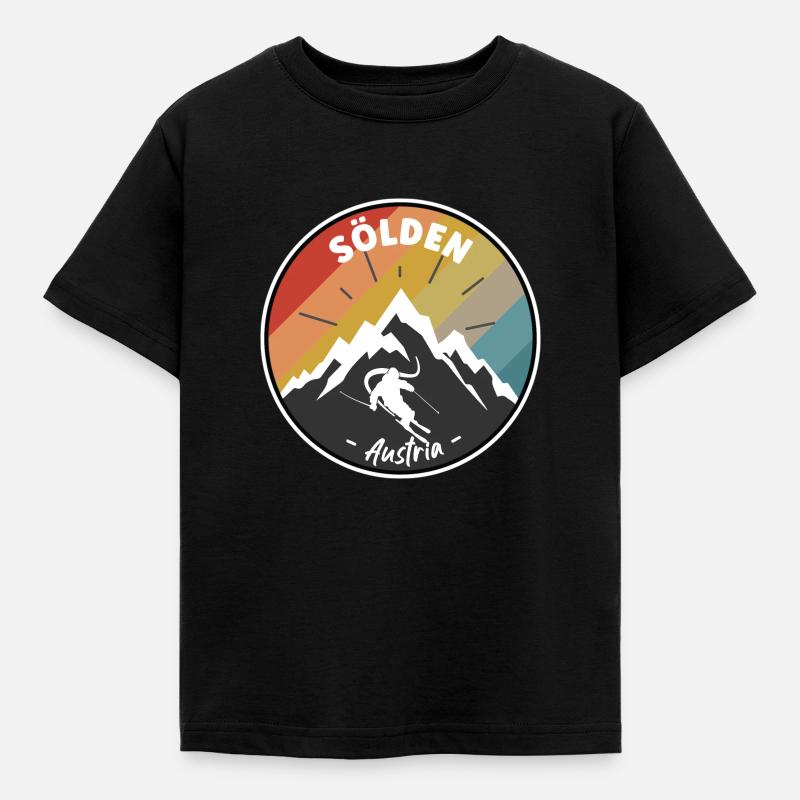 Skiing In Sölden - Austria - Kids' T-Shirt - black