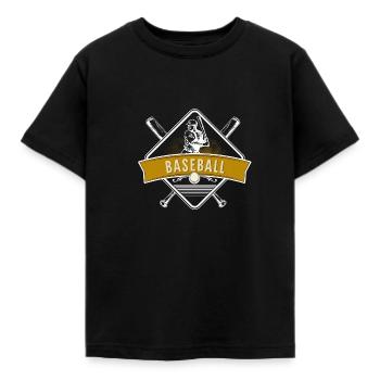 Retro Baseball Spieler Vintage Baseball - Kinder T-Shirt - Schwarz - Vorne - AI Model Kid Female (0cm)