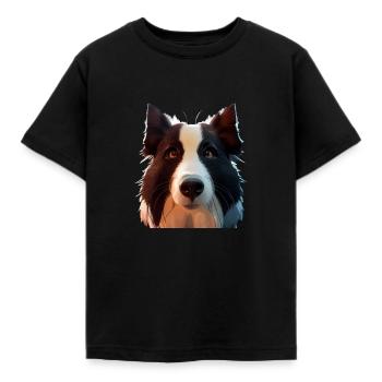 Border Collie Dog - Border Collie - T-shirt Enfant - noir - Devant - AI Model Kid Female (0cm)