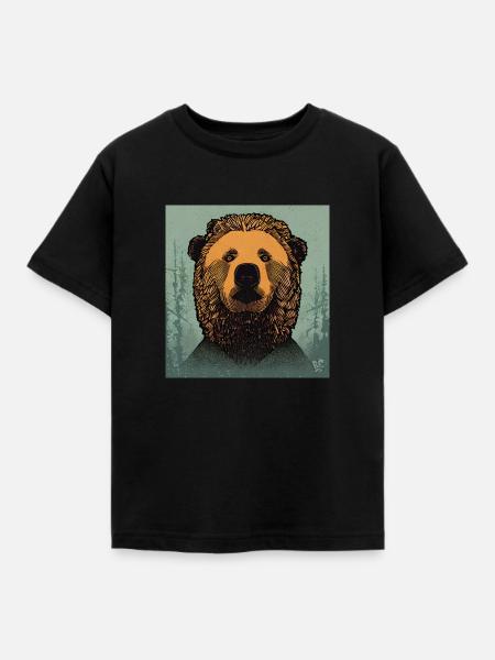 Bär Bären Illustration - Kinder T-Shirt - Schwarz