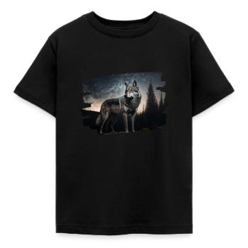 Realist Wolf - Kids' T-Shirt - black - Front - AI Model Kid Female (0cm)