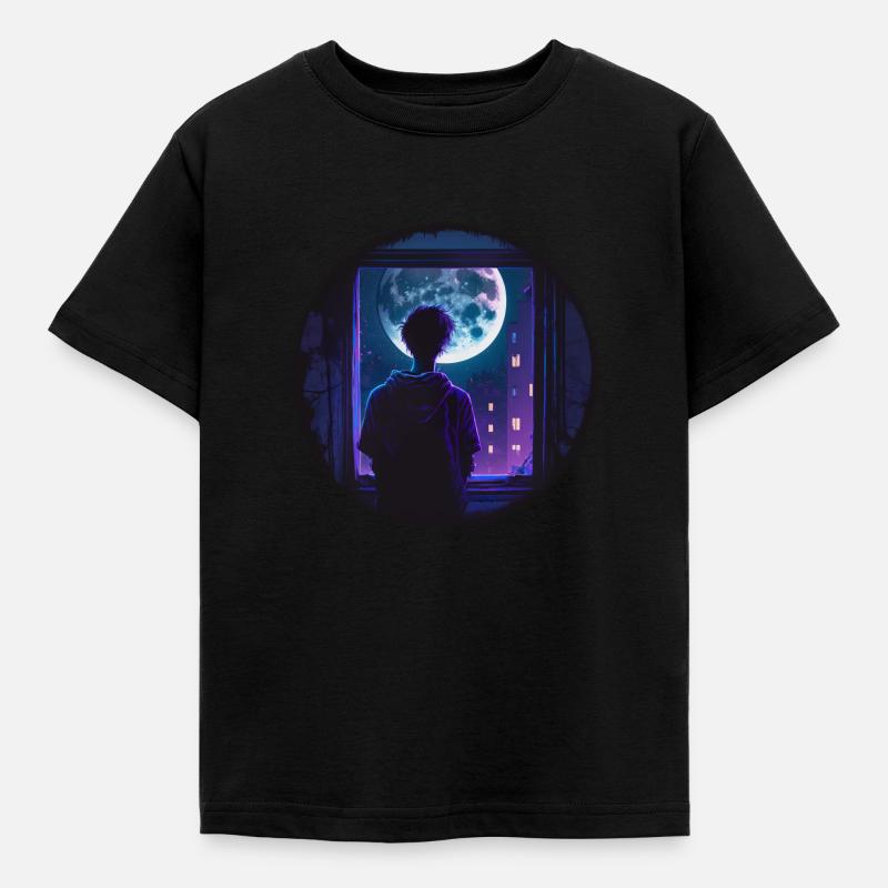 Garçon de lune - T-shirt Enfant - noir