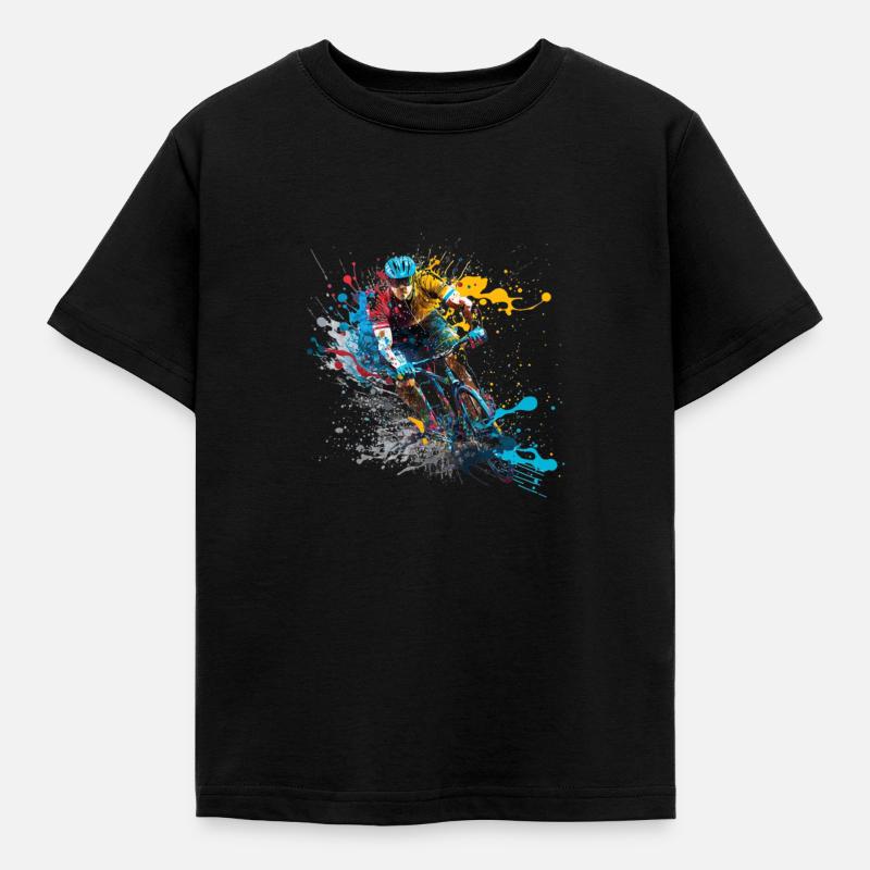 Radfahrer - Kinder T-Shirt - Schwarz