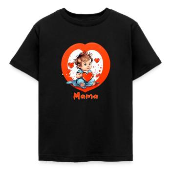 J’aime maman - T-shirt Enfant - noir - Devant - AI Model Kid Female (0cm)