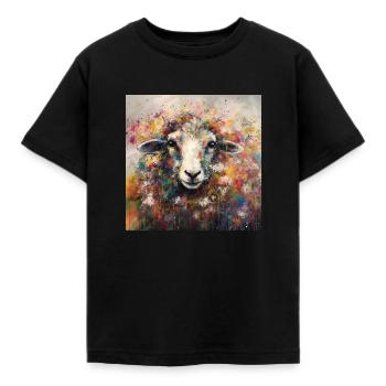 Modern & Colourful Sheep Wall Art by Bodhi - Kids' T-Shirt - black - Front - AI Model Kid Female (0cm)