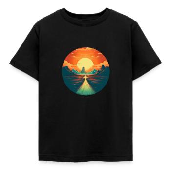 Desert Sunrise - Kids' T-Shirt - black - Front - AI Model Kid Female (0cm)